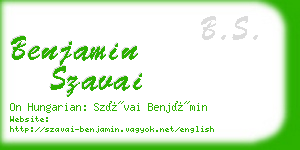 benjamin szavai business card